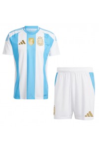 Argentinië Babytruitje Thuis tenue Kind Copa America 2024 Korte Mouw (+ Korte broeken)